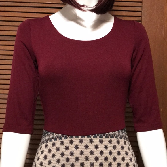 ๐ Burgundy Taupe Print Dress ๐ - Picture 7 of 8